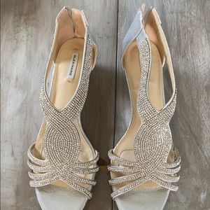Silver Rhinestone Wedges